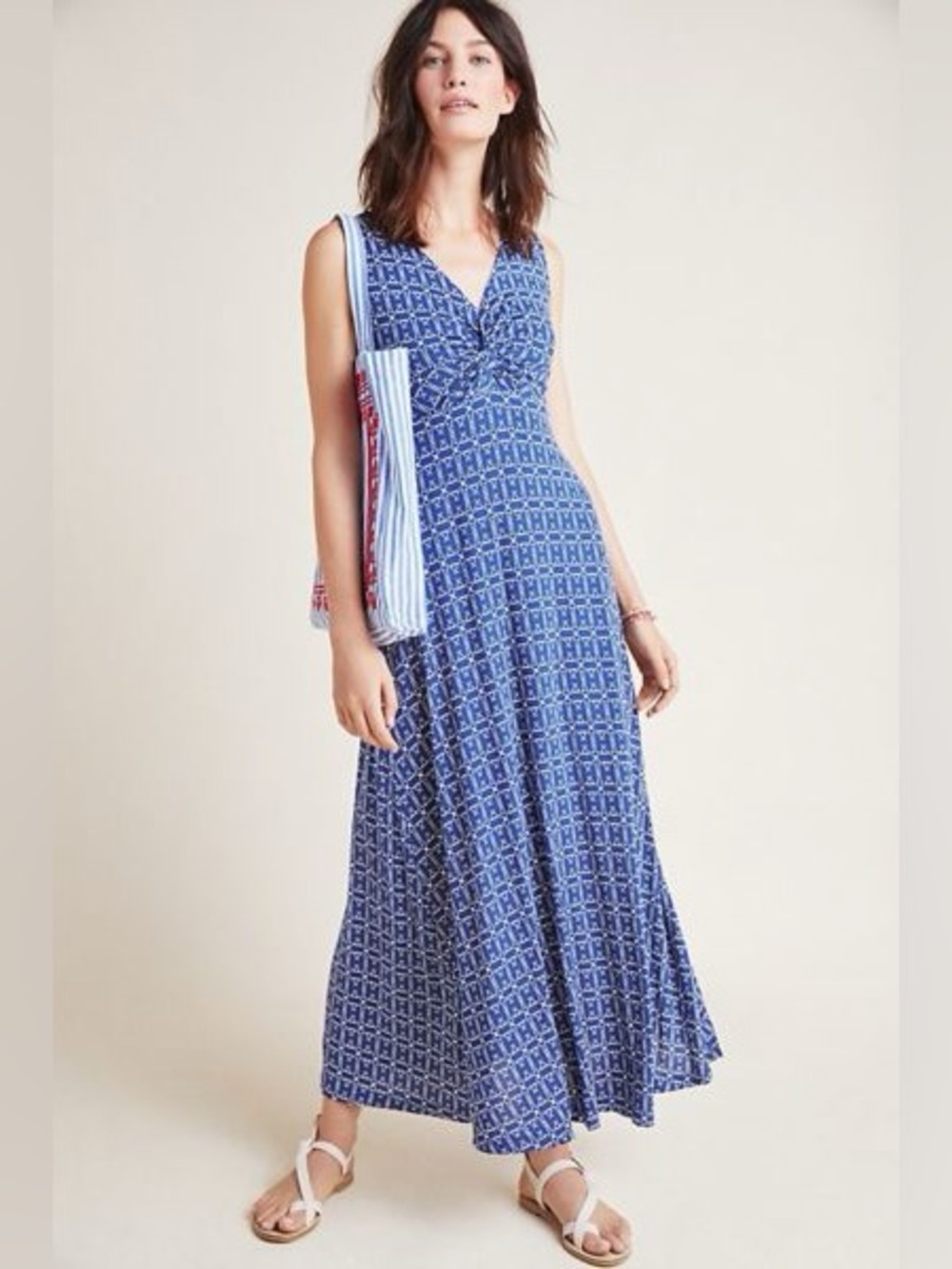 Anthropologie Maeve Camilla Dress in Blue - Size Large Petite